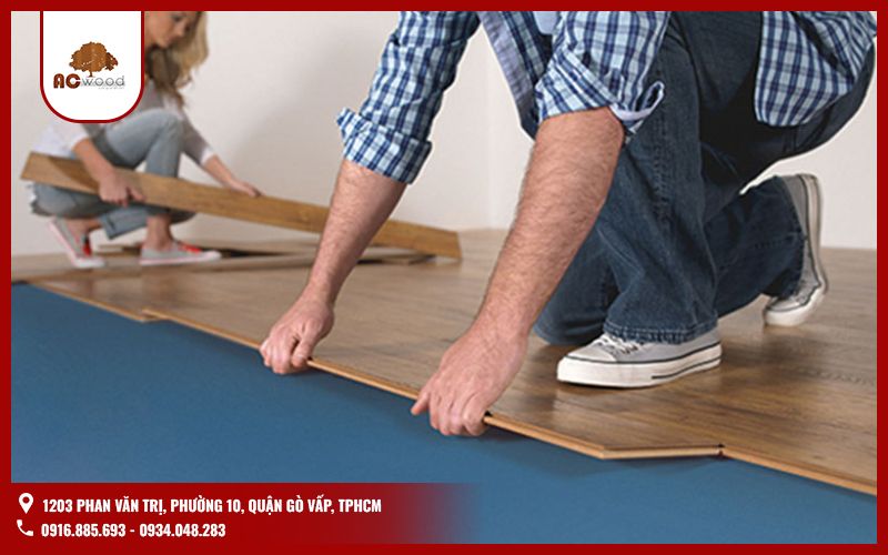 Bước 3: Lắp đặt ván sàn gỗ